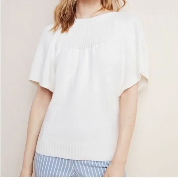 Anthropologie Belle Flutter Sleeve Wool Blend Sweater - Picture 1 of 12